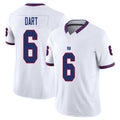 New York #6 Dart Player Football V Neck Short Sleeve White Jersey Jaxson For Men Youth Women Gift
