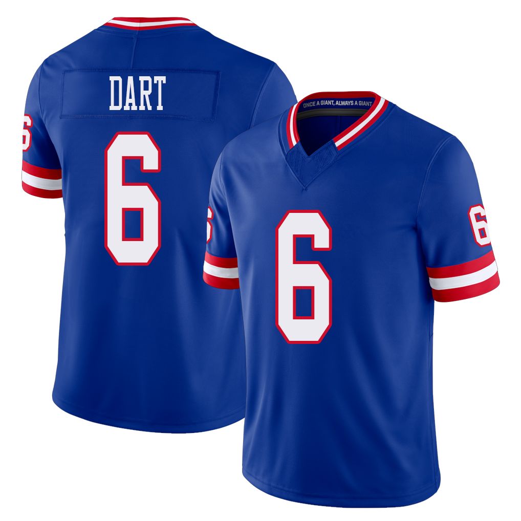 New York #6 Jaxson Player Football V Neck Short Sleeve Royal Jersey Dart For Men Youth Women Gift