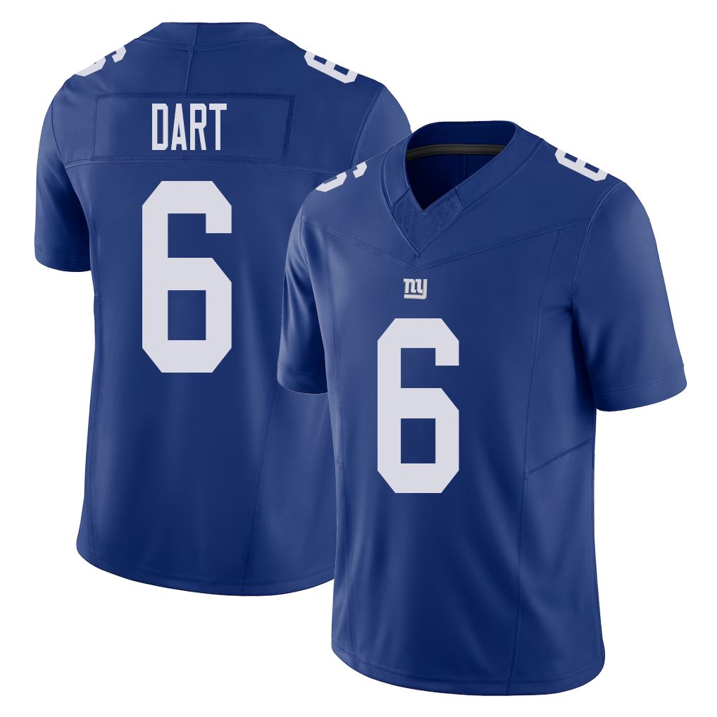 New York #6 Jaxson Player Football V Neck Short Sleeve Royal Jersey Dart For Men Youth Women Gift