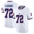 New York #72 Eluemunor Player Football V Neck Short Sleeve White Jersey Jermaine For Men Youth Women Gift