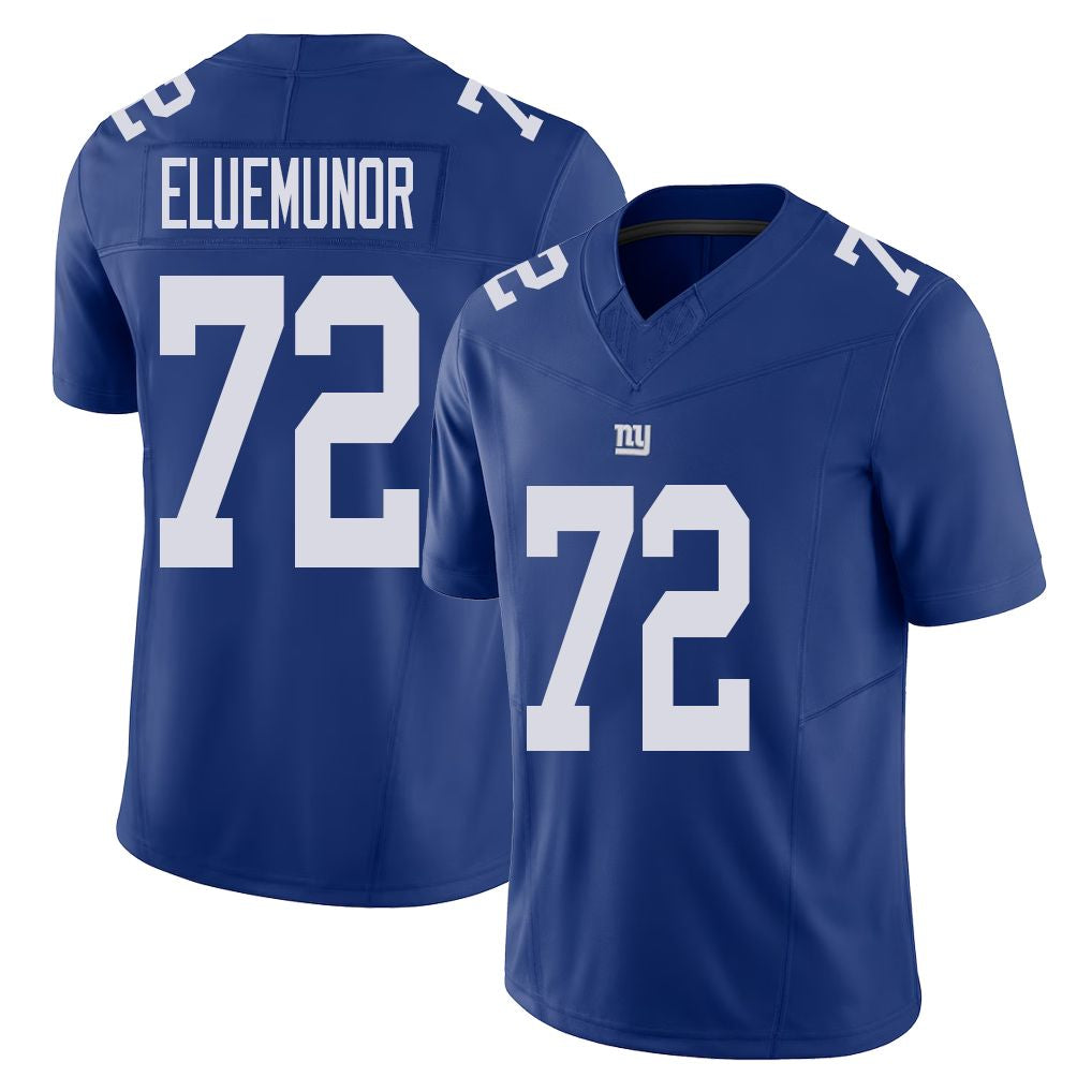 New York #72 Jermaine Player Football V Neck Short Sleeve Royal Jersey Eluemunor For Men Youth Women Gift