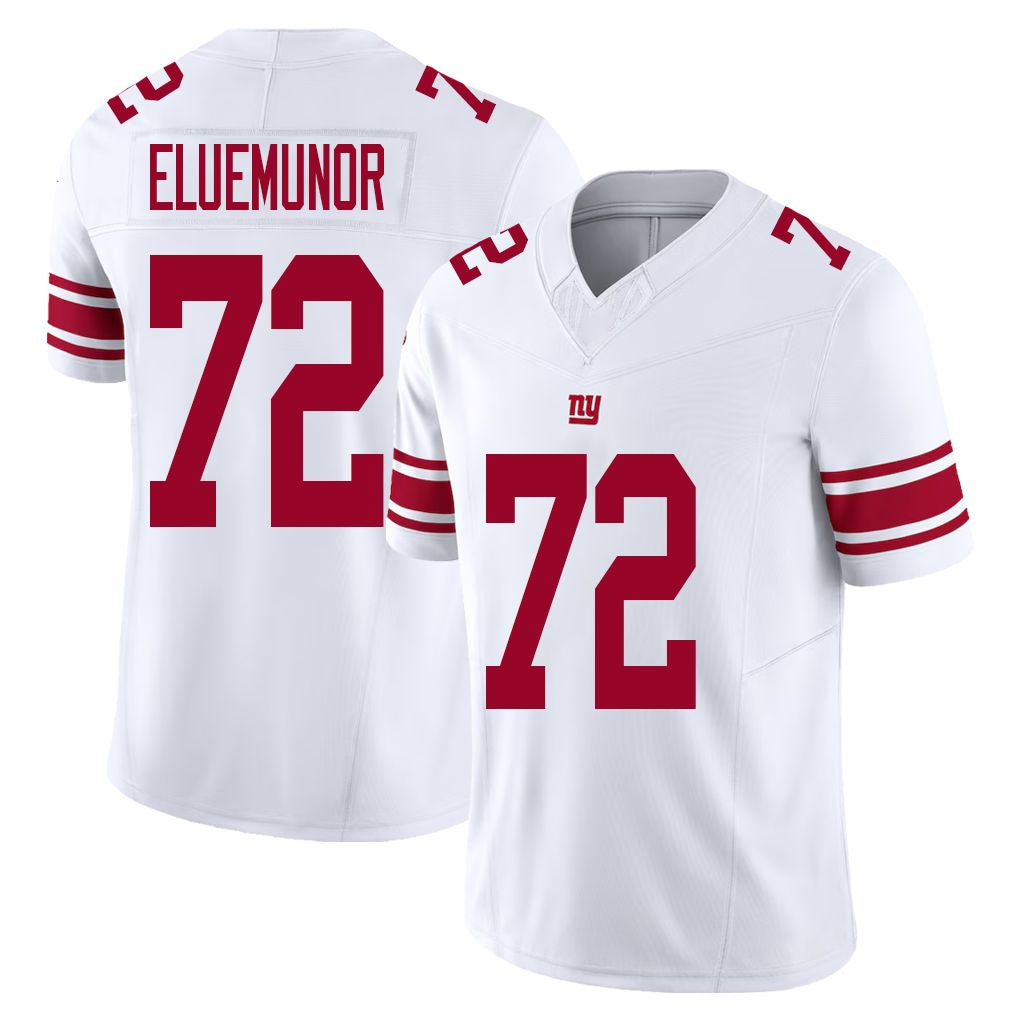 New York #72 Jermaine Player Football V Neck Short Sleeve White Jersey Eluemunor For Men Youth Women Gift