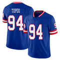 New York #94 Josh Player Football V Neck Short Sleeve Royal Jersey Tupou For Men Youth Women Gift