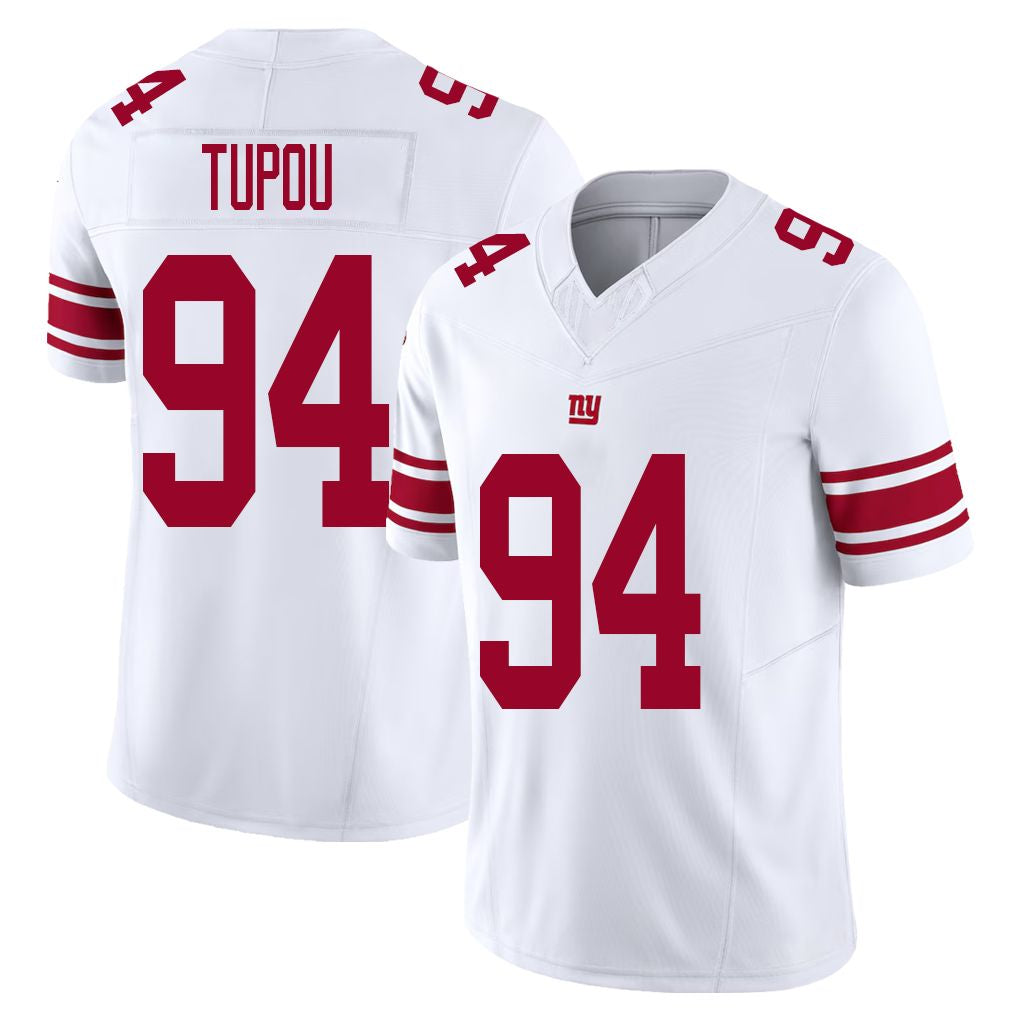 New York #94 Josh Player Football V Neck Short Sleeve White Jersey Tupou For Men Youth Women Gift