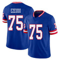 New York #75 Joshua Player Football V Neck Short Sleeve Royal Jersey Ezeudu For Men Youth Women Gift