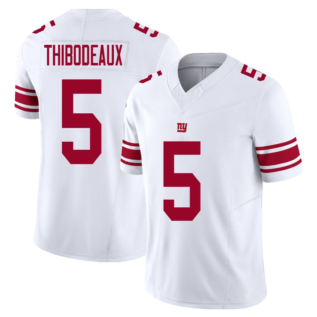New York #5 Kayvon Player Football V Neck Short Sleeve White Jersey Thibodeaux For Men Youth Women Gift