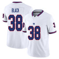 New York #38 Black Player Football V Neck Short Sleeve White Jersey Korie For Men Youth Women Gift