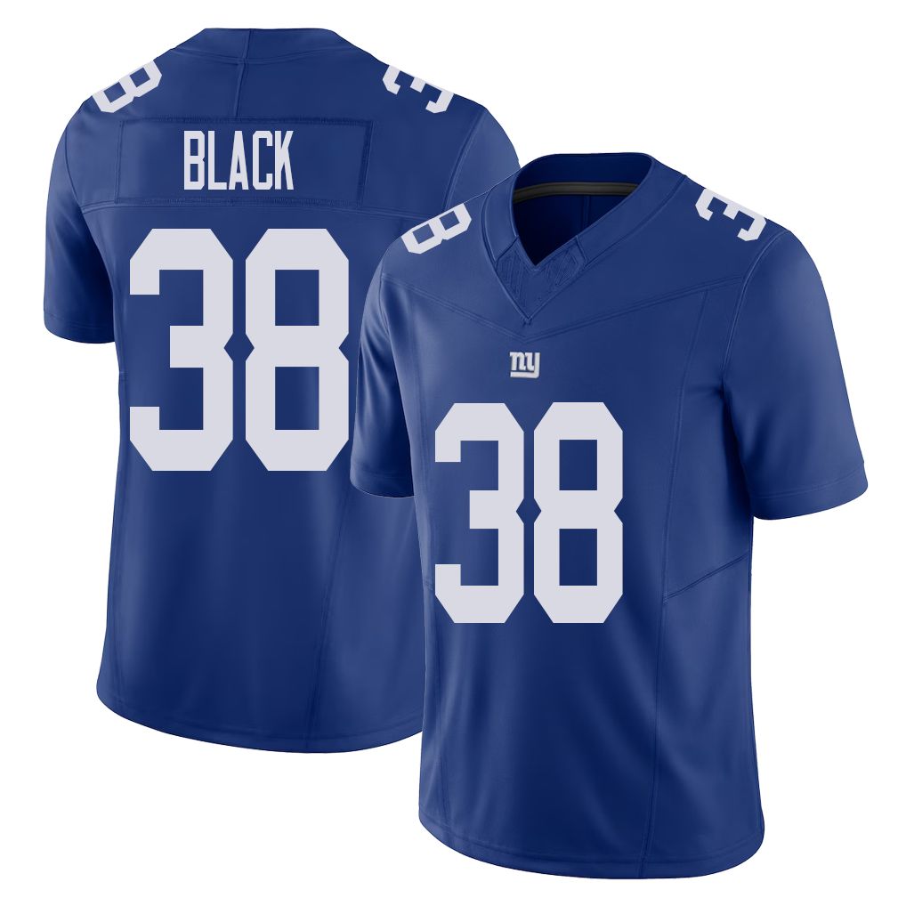 New York #38 Korie Player Football V Neck Short Sleeve Royal Jersey Black For Men Youth Women Gift