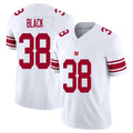 New York #38 Korie Player Football V Neck Short Sleeve White Jersey Black For Men Youth Women Gift