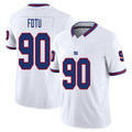 New York #90 Fotu Player Football V Neck Short Sleeve White Jersey Leki For Men Youth Women Gift
