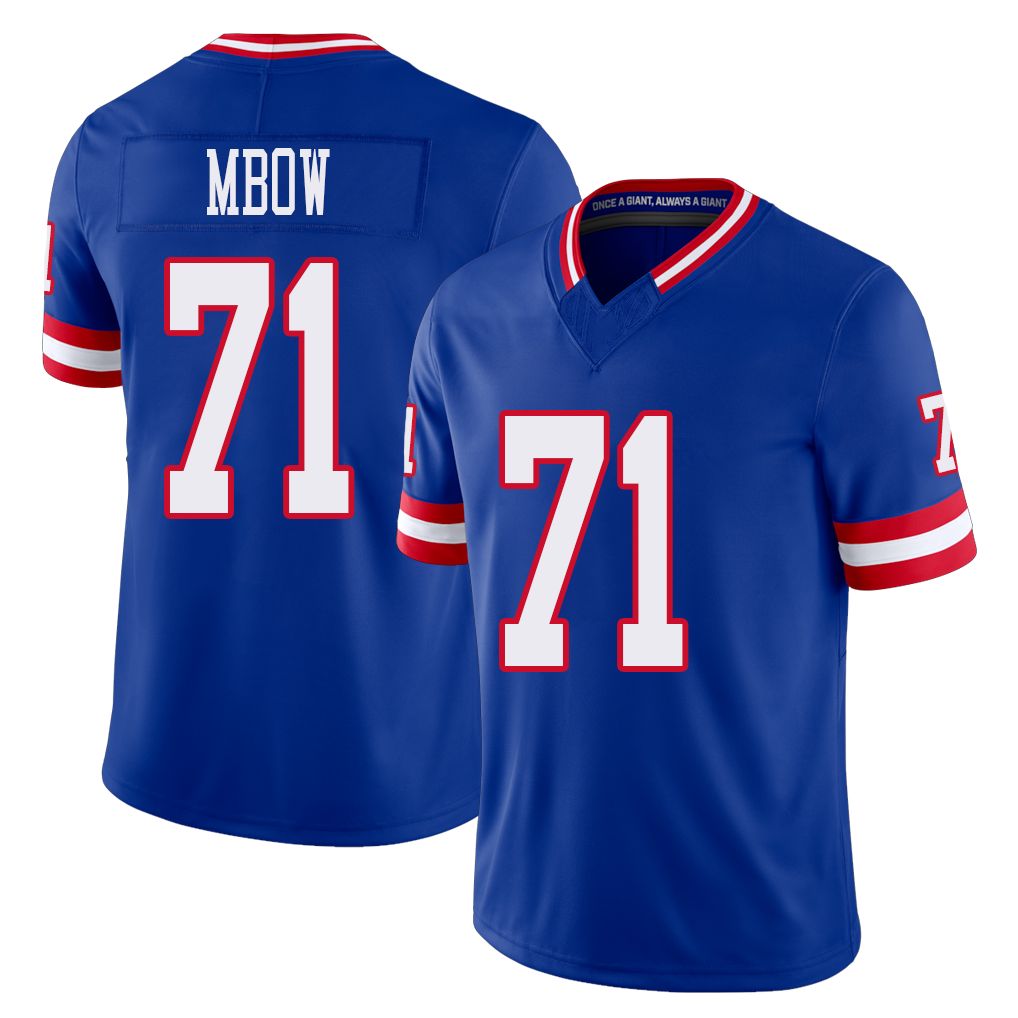 New York #71 Marcus Player Football V Neck Short Sleeve Royal Jersey Mbow For Men Youth Women Gift