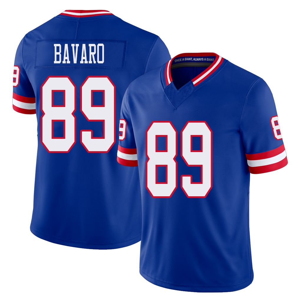 New York #89 Mark Player Football V Neck Short Sleeve Royal Jersey Bavaro For Men Youth Women Gift