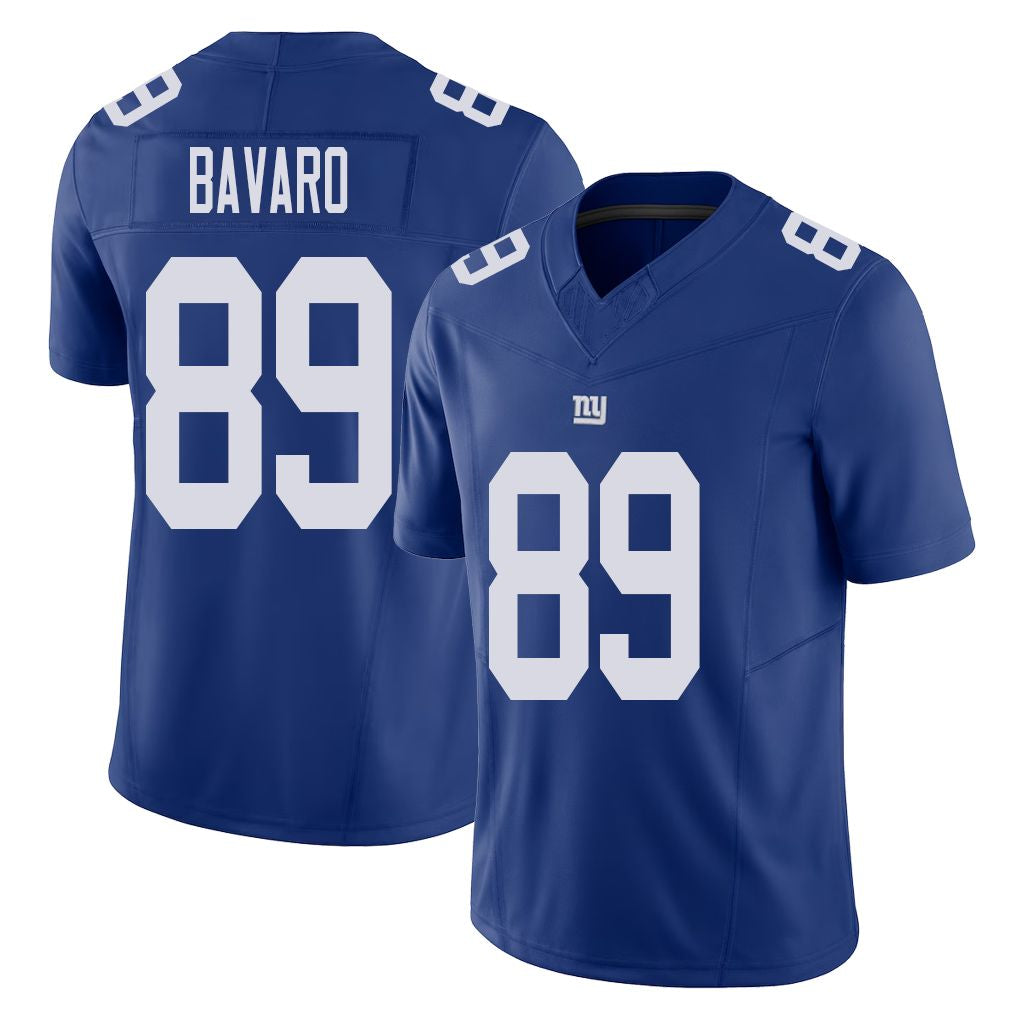 New York #89 Mark Player Football V Neck Short Sleeve Royal Jersey Bavaro For Men Youth Women Gift
