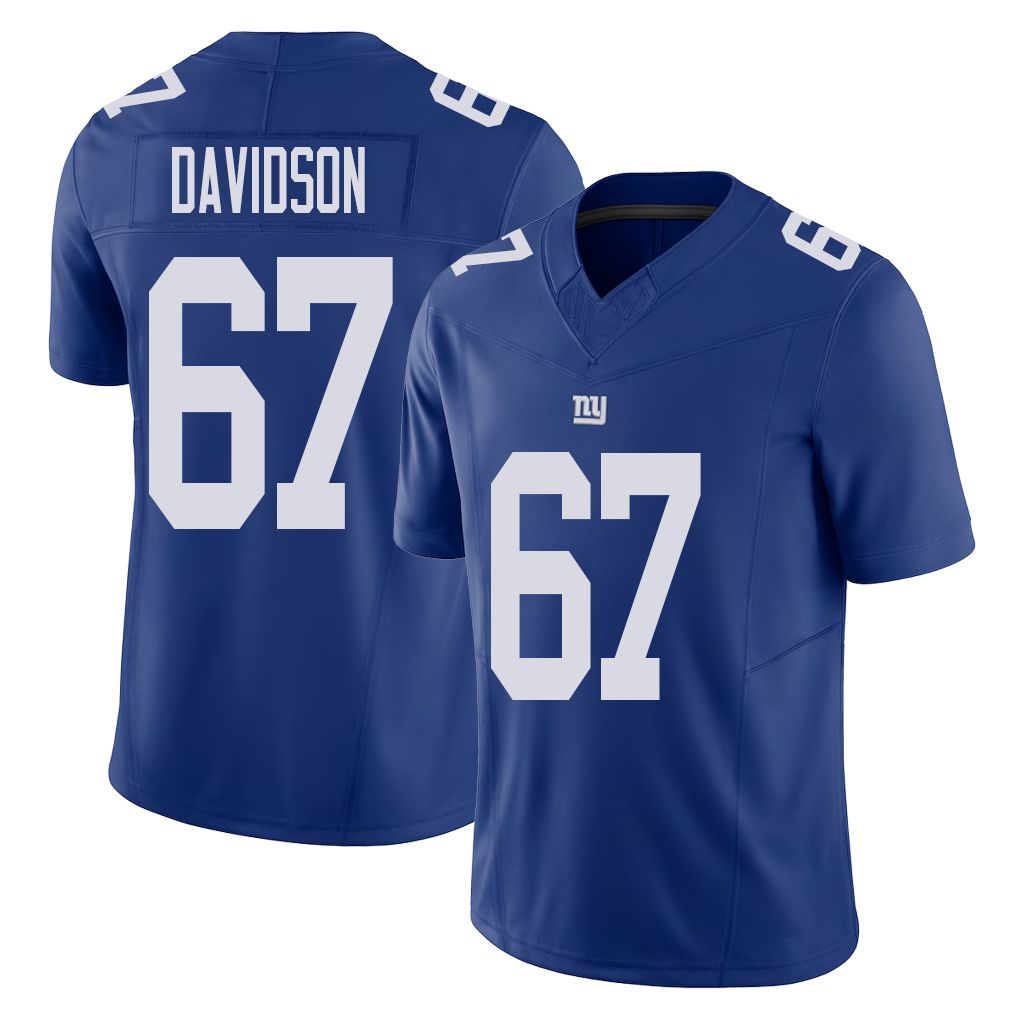 New York #67 Marlon Player Football V Neck Short Sleeve Royal Jersey Davidson For Men Youth Women Gift