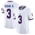 New York #3 Beckham Jr. Player Football V Neck Short Sleeve White Jersey Odell For Men Youth Women Gift