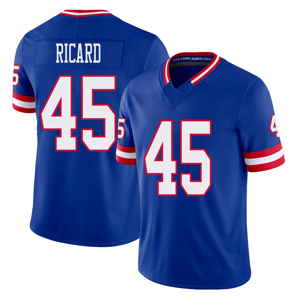 New York #45 Patrick Player Football V Neck Short Sleeve Royal Jersey Ricard For Men Youth Women Gift