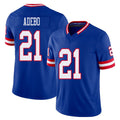 New York #21 Paulson Player Football V Neck Short Sleeve Royal Jersey Adebo For Men Youth Women Gift