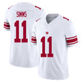 New York #11 Simms Player Football V Neck Short Sleeve White Jersey Phil For Men Youth Women Gift
