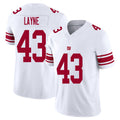 New York #43 Layne Player Football V Neck Short Sleeve White Jersey Raheem For Men Youth Women Gift