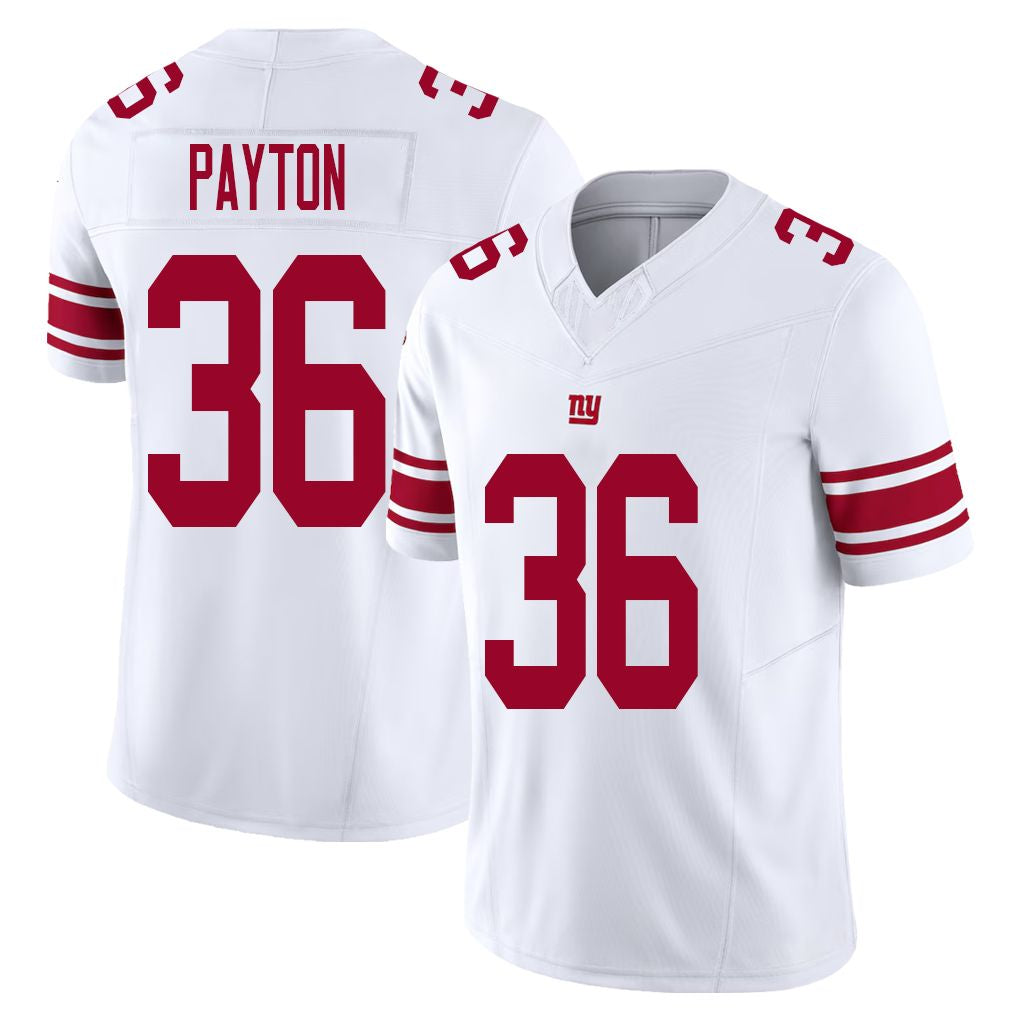 New York #36 Payton Player Football V Neck Short Sleeve White Jersey Rico For Men Youth Women Gift