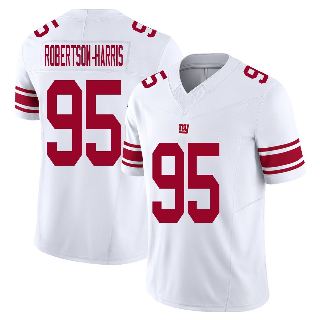New York #95 Robertson-Harris Player Football V Neck Short Sleeve White Jersey Roy For Men Youth Women Gift