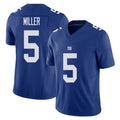 New York #5 Ryan Player Football V Neck Short Sleeve Royal Jersey Miller For Men Youth Women Gift