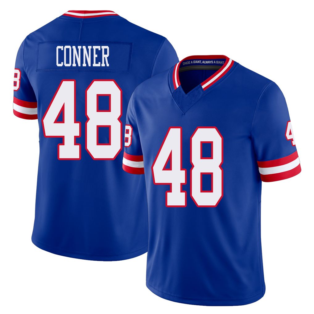 New York #48 Tanner Player Football V Neck Short Sleeve Royal Jersey Conner For Men Youth Women Gift