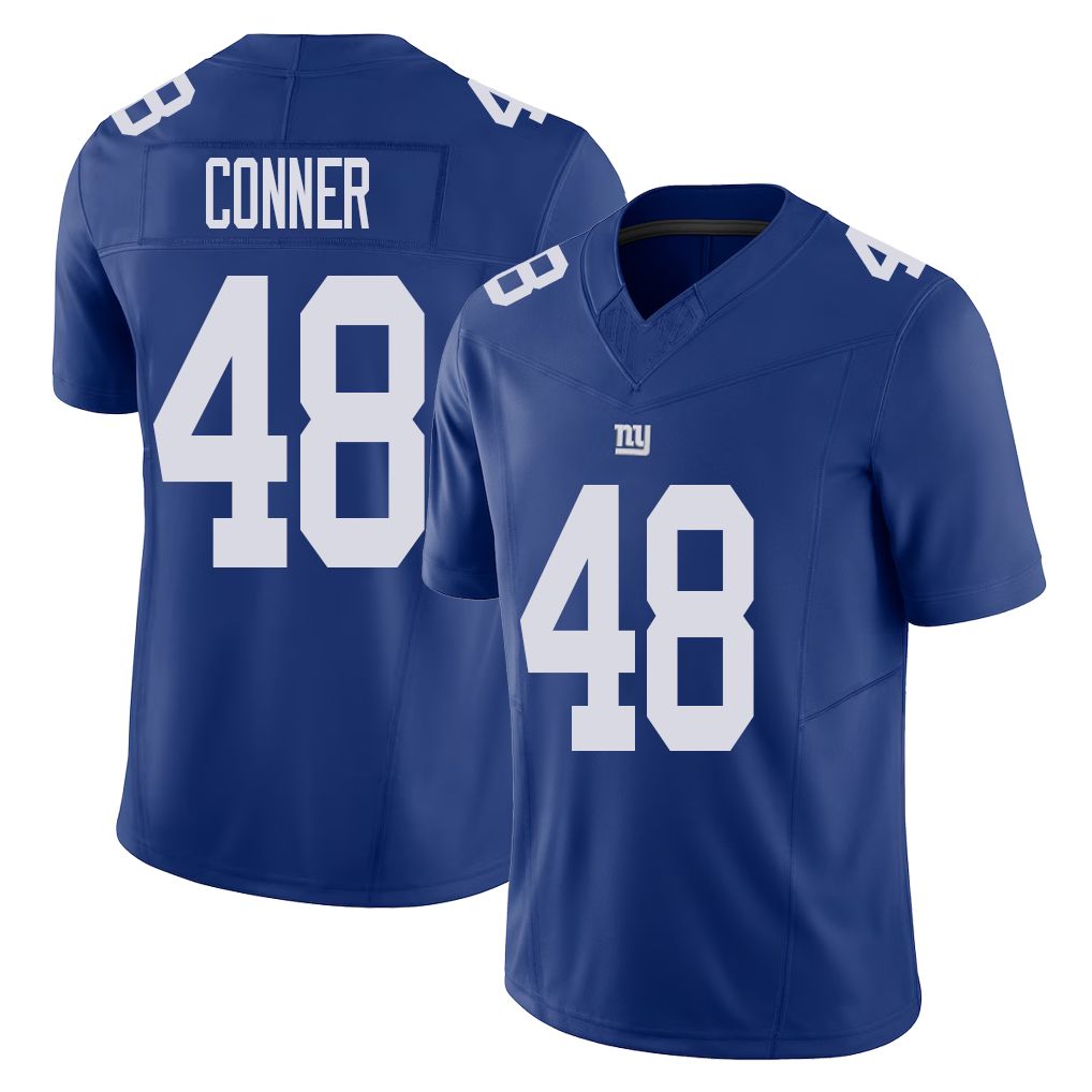 New York #48 Tanner Player Football V Neck Short Sleeve Royal Jersey Conner For Men Youth Women Gift