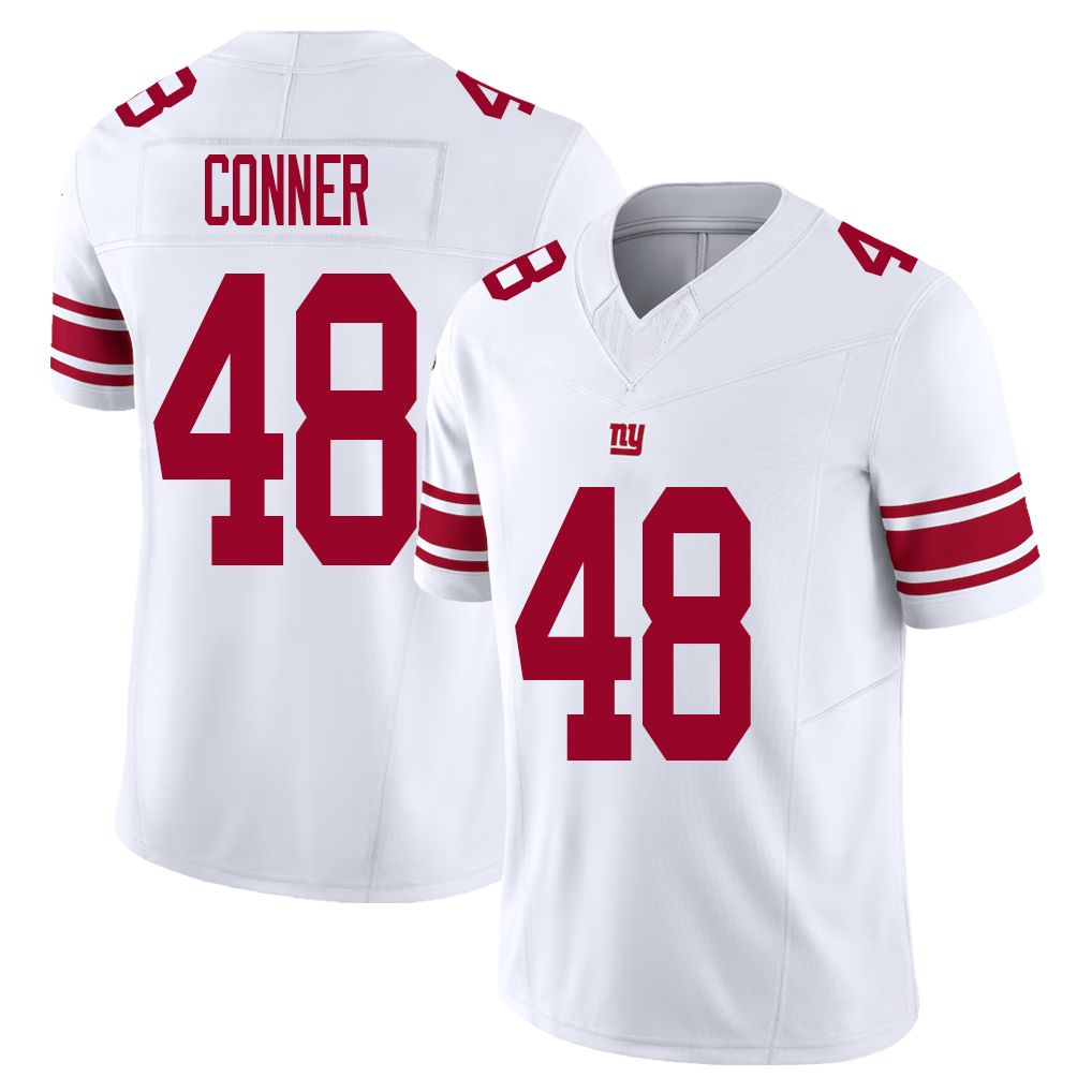 New York #48 Conner Player Football V Neck Short Sleeve White Jersey Tanner For Men Youth Women Gift
