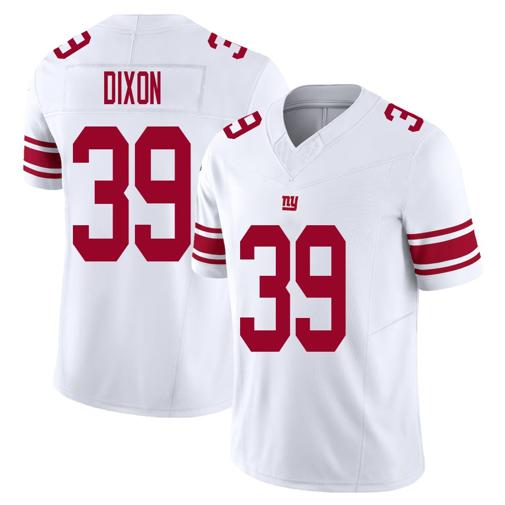 New York #39 Dixon Player Football V Neck Short Sleeve White Jersey Thaddeus For Men Youth Women Gift