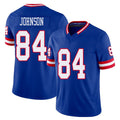 New York #84 Theo Player Football V Neck Short Sleeve Royal Jersey Johnson For Men Youth Women Gift