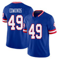 New York #49 Tremaine Player Football V Neck Short Sleeve Royal Jersey Edmunds For Men Youth Women Gift
