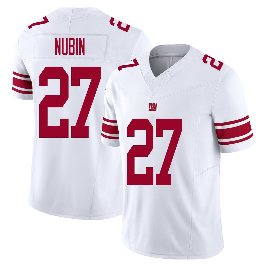 New York #27 Nubin Player Football V Neck Short Sleeve White Jersey Tyler For Men Youth Women Gift
