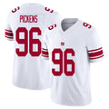 New York #96 Pickens Player Football V Neck Short Sleeve White Jersey Zacch For Men Youth Women Gift