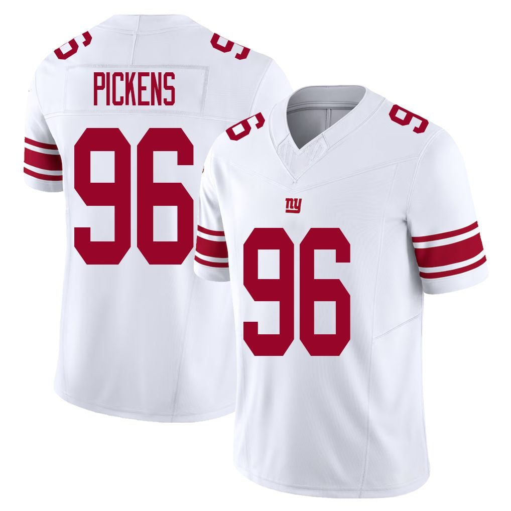 New York #96 Pickens Player Football V Neck Short Sleeve White Jersey Zacch For Men Youth Women Gift