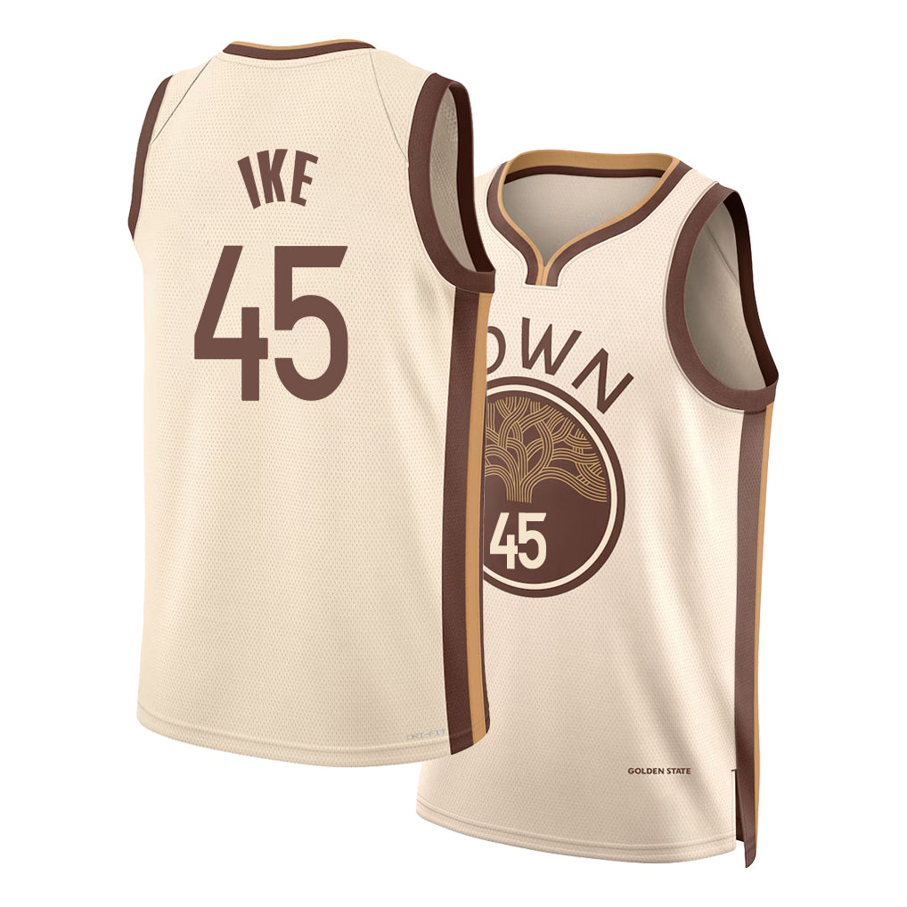 Golden State #45 Ike Player Basketball Sleeveless Cream Jersey Graham For Adult Youth