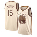 Golden State #15 Santos Player Basketball Sleeveless Cream Jersey Gui For Adult Youth