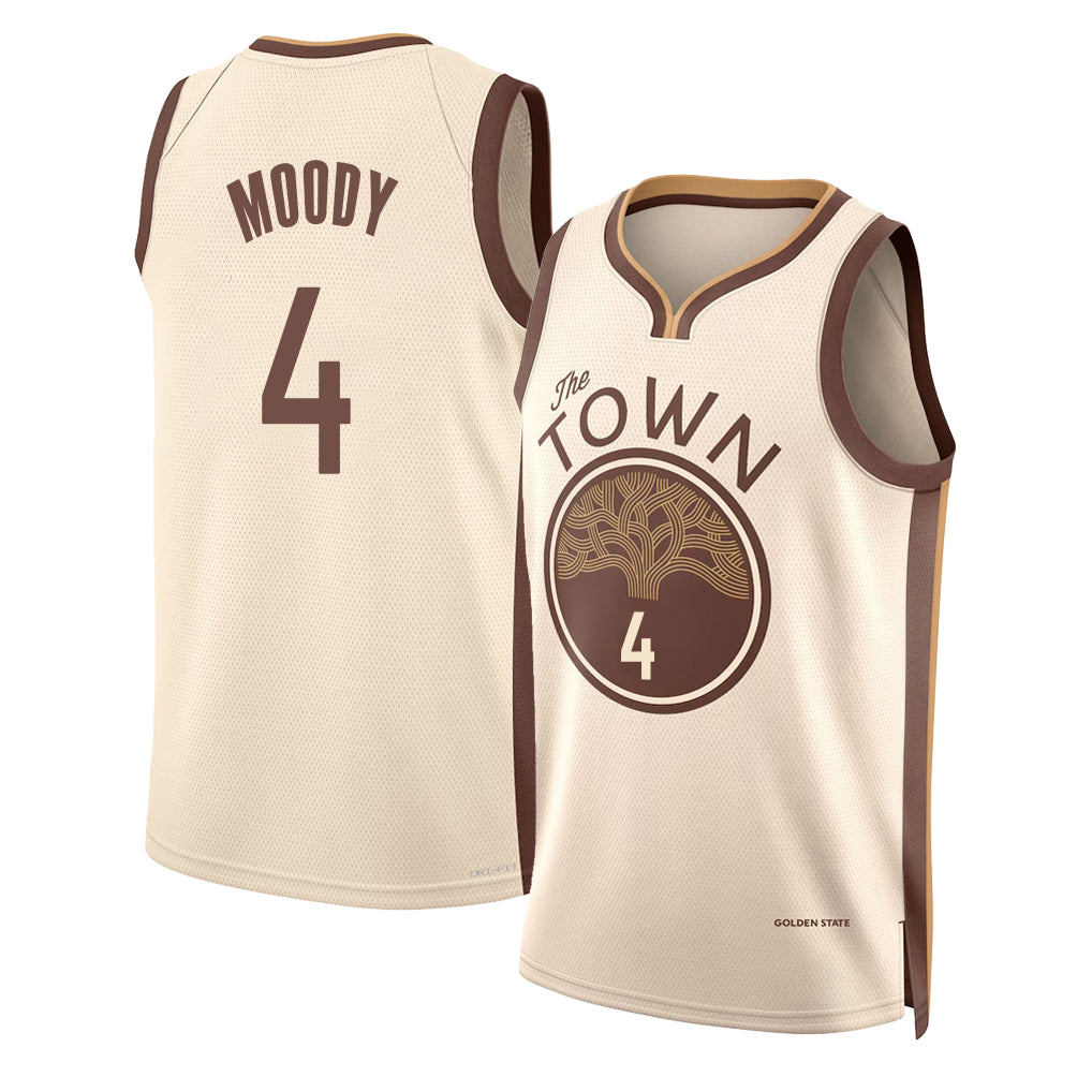 Golden State #4 Moody Player Basketball Sleeveless Cream Jersey Moses For Adult Youth