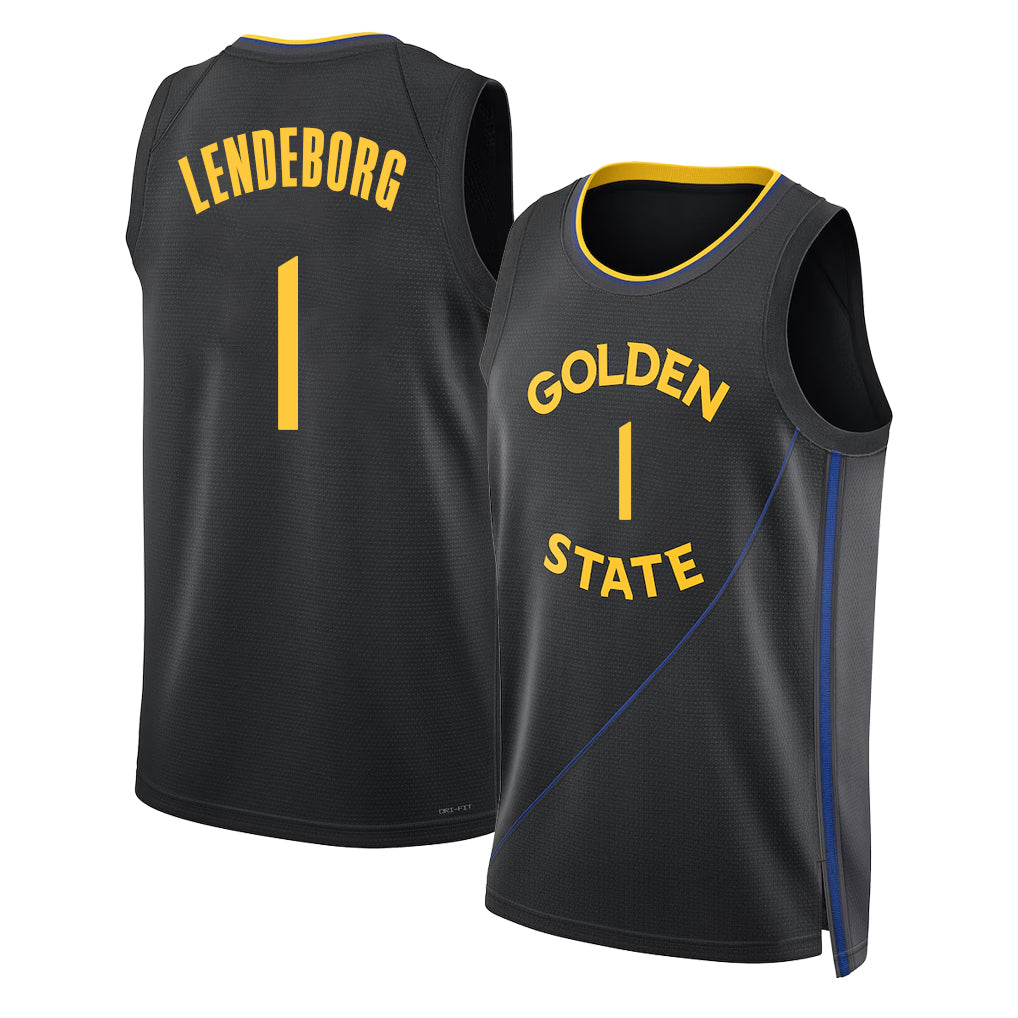 Golden State #1 Lendeborg Player Basketball Sleeveless Black Jersey Yaxel For Adult Youth