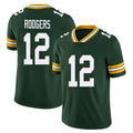 Green Bay #12 Rodgers Player Football V Neck Short Sleeve Green Jersey Aaron For Men Youth Women Gift