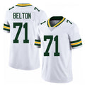 Green Bay #71 Belton Player Football V Neck Short Sleeve White Jersey Anthony For Men Youth Women Gift