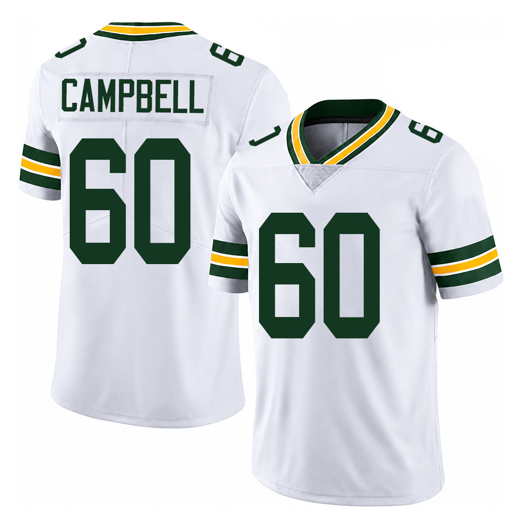 Green Bay #60 Campbell Player Football V Neck Short Sleeve White Jersey Anthony For Men Youth Women Gift