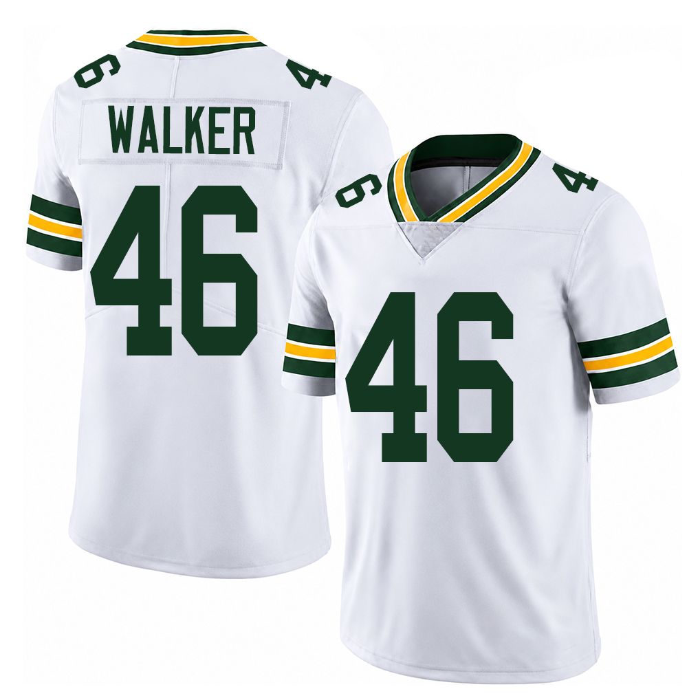 Green Bay #46 Walker Player Football V Neck Short Sleeve White Jersey Arden For Men Youth Women Gift