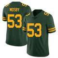 Green Bay #53 Mosby Player Football V Neck Short Sleeve Jersey Green Arron For Men Youth Women Gift