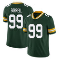 Green Bay #99 Sorrell Player Football V Neck Short Sleeve Green Jersey Barryn For Men Youth Women Gift