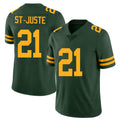Green Bay #21 St-Juste Player Football V Neck Short Sleeve Jersey Green Benjamin For Men Youth Women Gift