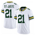 Green Bay #21 St-Juste Player Football V Neck Short Sleeve White Jersey Benjamin For Men Youth Women Gift