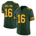 Green Bay #16 Melton Player Football V Neck Short Sleeve Jersey Green Bo For Men Youth Women Gift