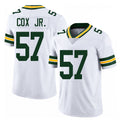 Green Bay #57 Cox Jr. Player Football V Neck Short Sleeve White Jersey Brenton For Men Youth Women Gift