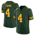 Green Bay #4 Favre Player Football V Neck Short Sleeve Jersey Green Brett For Men Youth Women Gift